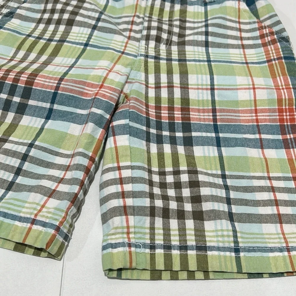 GYMBOREE green & blue  striped Boys shorts size 6 GUC